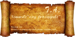 Tomanóczy Antigoné névjegykártya